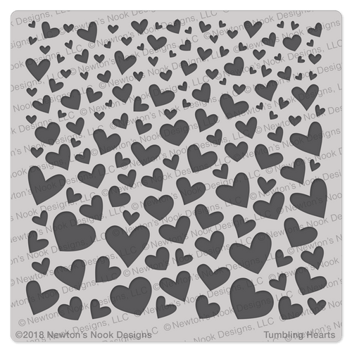 Tumbling Hearts Stencil ©2018 Newton's Nook Designs