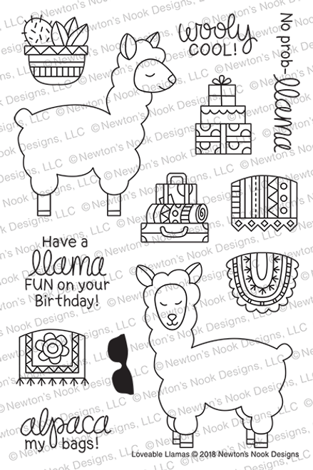 Loveable Llamas Stamp Set ©2018 Newton's Nook Designs
