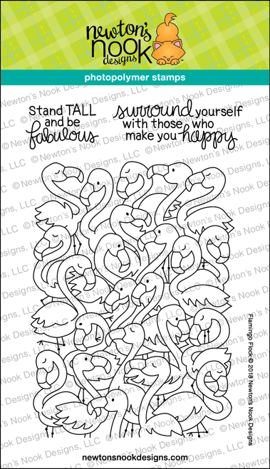 Flamingo Flock Stamp Set ©2018 Newton's Nook Designs