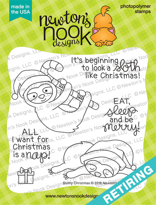 Slothy Christmas Stamp Set ©2018 Newton's Nook Designs