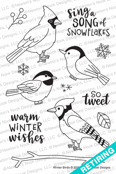 Winter Birds Stamp Set ©2018 Newton's Nook Designs