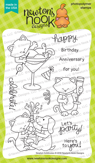 Newton Celebrates Stamp Set ©2018 Newton's Nook Designs
