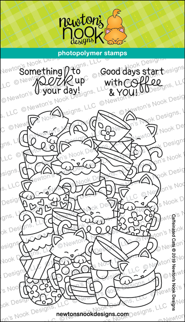 Caffeinated Cats Stamp Set ©2019 Newton's Nook Designs