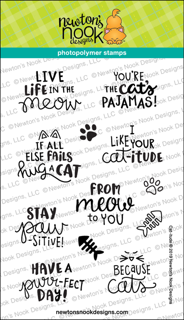 Cat-itude Stamp Set ©2019 Newton's Nook Designs