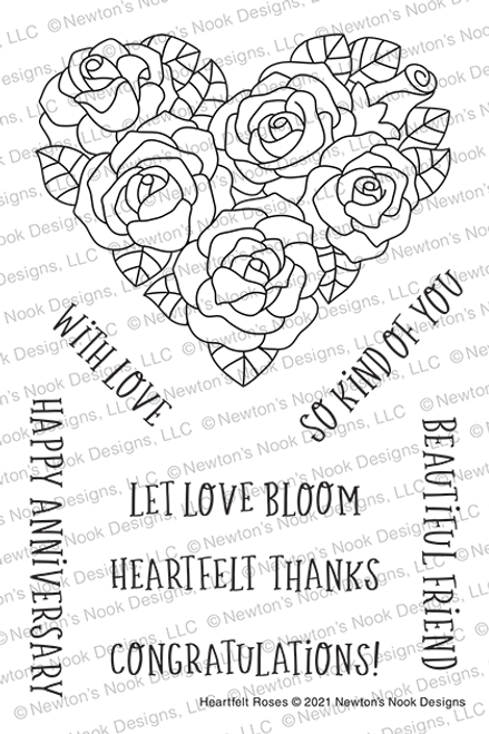 Heartfelt Roses Stamp Set ©2021 Newton's Nook Designs