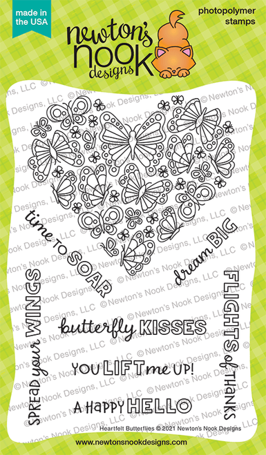 Heartfelt Butterflies Stamp Set ©2021 Newton's Nook Designs