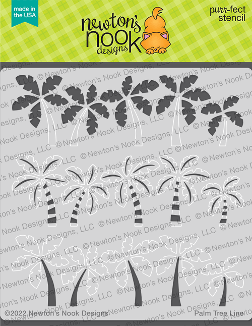 Palm Tree Line Stencil Stencil ©2022 Newton's Nook Designs