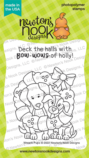 Wreath Pups Stamp Set ©2022 Newton's Nook Designs