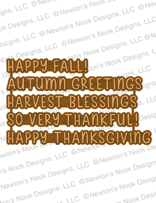 Autumn Greetings Hot Foil Plates ©2023 Newton's Nook Designs