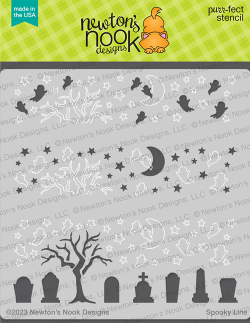 Spooky Line Stencil ©2023 Newton's Nook Designs