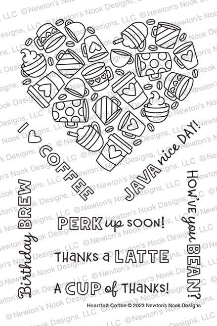 Heartfelt Coffee Stamp Set ©2023 Newton's Nook Designs