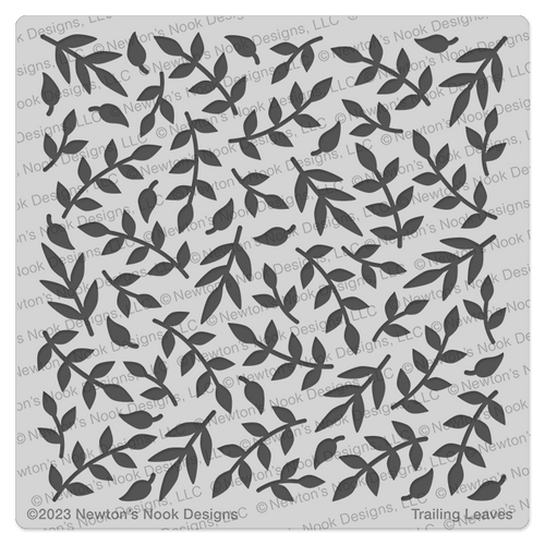 Swirly Leaves Plaque Leaf Stencil - 9 x 3 - STCL463 - by