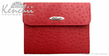 Ostrich Faux Leather 6-shear Case, Red
