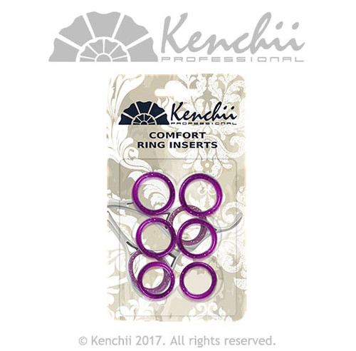 Purple 6-pack finger inserts for shears. Three sizes can be inserted into each other for snug fit. Purple 6-pack finger inserts for shears. Three sizes can be inserted into each other for snug fit.