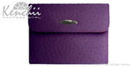 Ostrich Faux Leather 6-shear Case, Purple