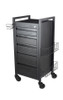 Midnight 5 Drawer Hairdressing Beauty Trolley - Black Frame - Click'nClean Castor Wheels