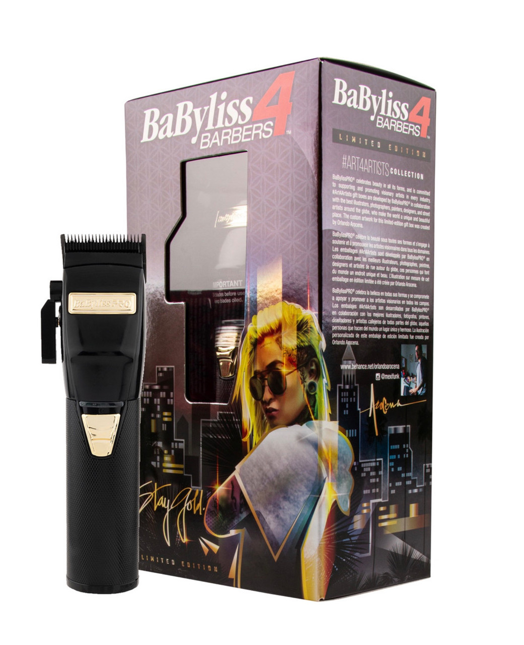 BaBylissPRO BlackFX Lithium Hair Clipper Stay Gold Sofie Pok