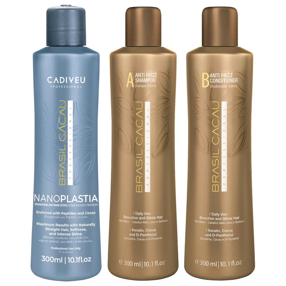 Shampoo Boson Liss Elimina Rizos Kit Alisado Brasil Cacau