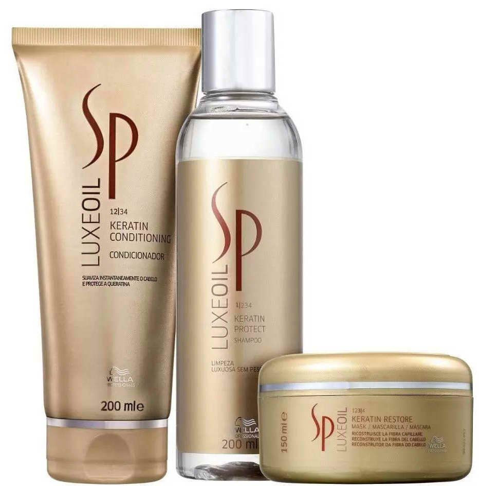 Wella SP LuxeOil Keratin Shampoo Conditioner Mask Trio - Belleza