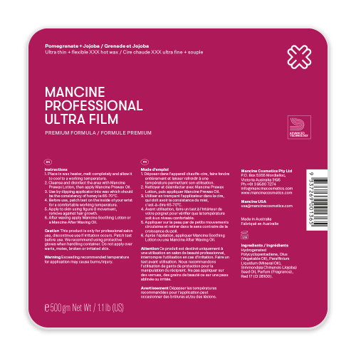 Mancine UltraFilm Pomegranate / Jojoba Hot Wax 500g