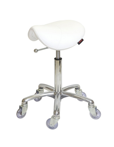 Joiken White Saddle No Back - Chrome Base