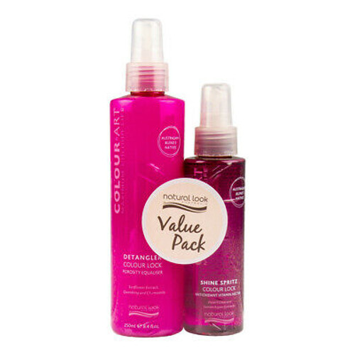 Natural Look ColourArt Detangler 250ml & 125ml Shine Spritz Duo