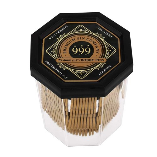 999 Premium Bobby Pins 1.5" Gold 250g