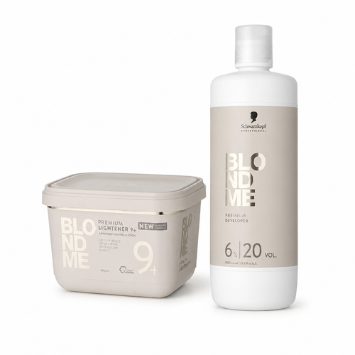Schwarzkopf BLONDME Premium Lightener 9+ & Developer 6%/ 20 Volume Duo Set