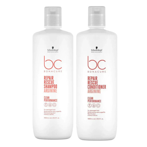 Schwarzkopf Professional BC Clean Performance Repair Rescue Shampoo & Conditioner 1000ml Duo