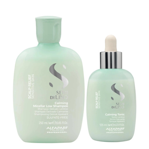 Alfaparf Milano Semi Di Lino Scalp Relief Calming Shampoo and Tonic Duo