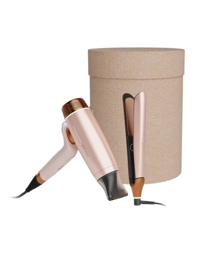 GHD Deluxe Set Chronos Styler & Air Flow Dryer in Cashmere Beige Round Case