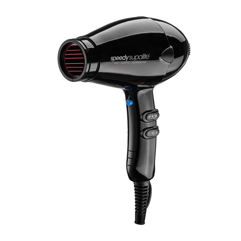 Speedy Supalite Professional Hairdryer - Black with Diffuser