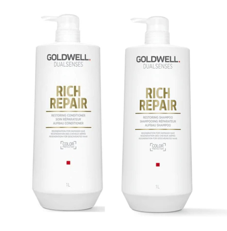 Goldwell Dualsenses Rich Repair Restoring Shampoo & Conditioner Litre Duo