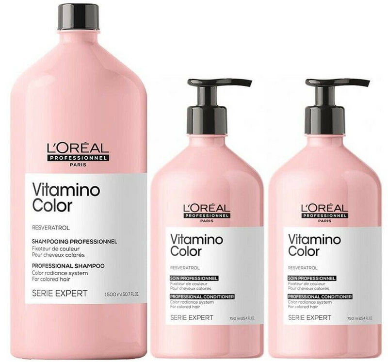 Loreal Professionnel Vitamino Color Shampoo 1 x 1500ml and 2 x Conditioner 750ml