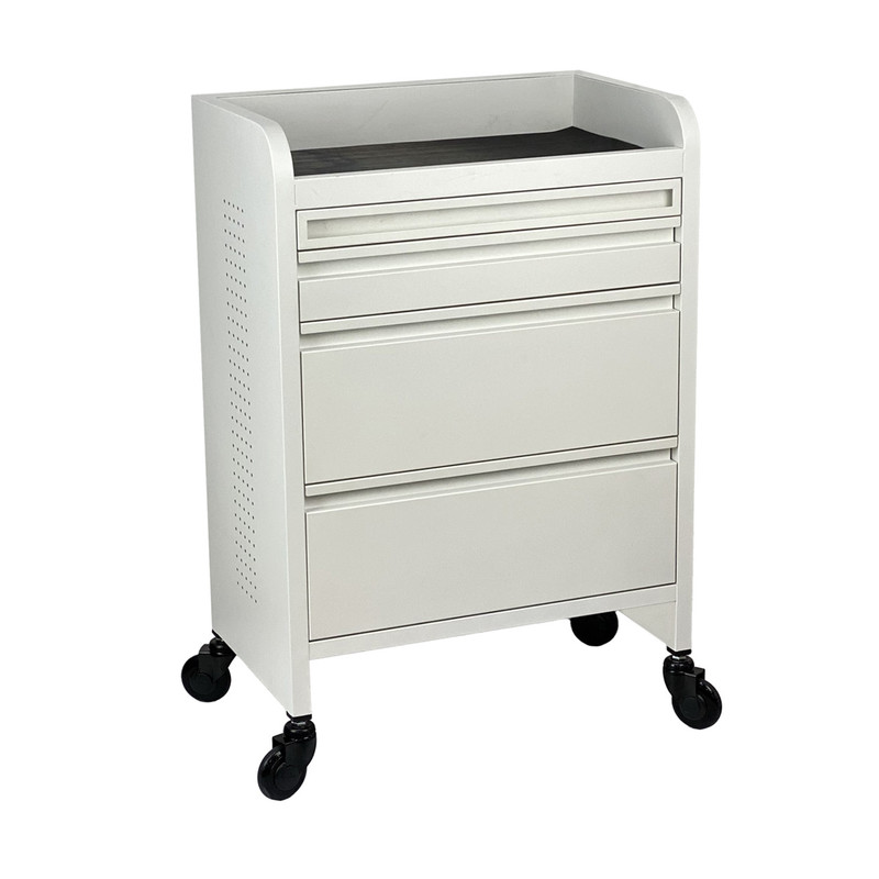 Joiken Fusion PLUS White 4 Drawer Hairdressing Beauty Trolley - Click'n Clean Castor Wheels