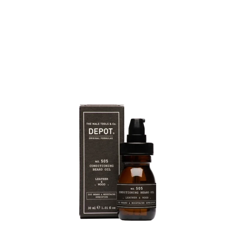 Depot 505 Conditioning Beard Oil - Leather & Wood 30ml