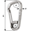 Wichard Asymmetric Carbine Hook - Length 60mm - 1\/4" [2323W]