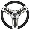 Schmitt Marine Burano Wheel 14" 3\/4" Tapered Shaft Black Polyurethane w\/Stainless Spoke Includes Center Cap\/Nut [PU1051B1-04R]