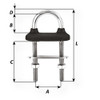 Wichard Black Watertight U-Bolt - 10mm Diameter - 25\/64" - 90mm Length - 3-35\/64" [65351W]