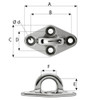Wichard Diamond Pad Eye - Round - 60mm Length (2-23\/64") - M5 Screw [6644W]