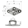 Wichard Diamond Pad Eye - Square - 60mm Length (2-23\/64") - M5 Screw [6654W]