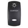 Pacer Actuator - 'COURTESY' f\/V Series Contura Switches - Black - Laser Etched (Top\/Bottom Light) [EV2LE-CTSY]