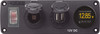 Blue Sea Water-Resistant 12V 15A Circuit Accessory Panel Socket, Dual USB, Volt Meter
