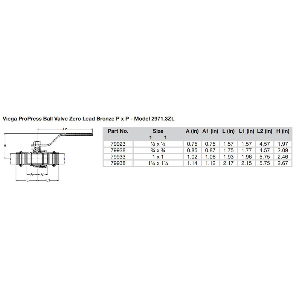 Viega ProPress 3\/4" Zero Lead Bronze Ball Valve w\/Stainless Stem - Double Press Connection - Smart Connect Technology [79928]
