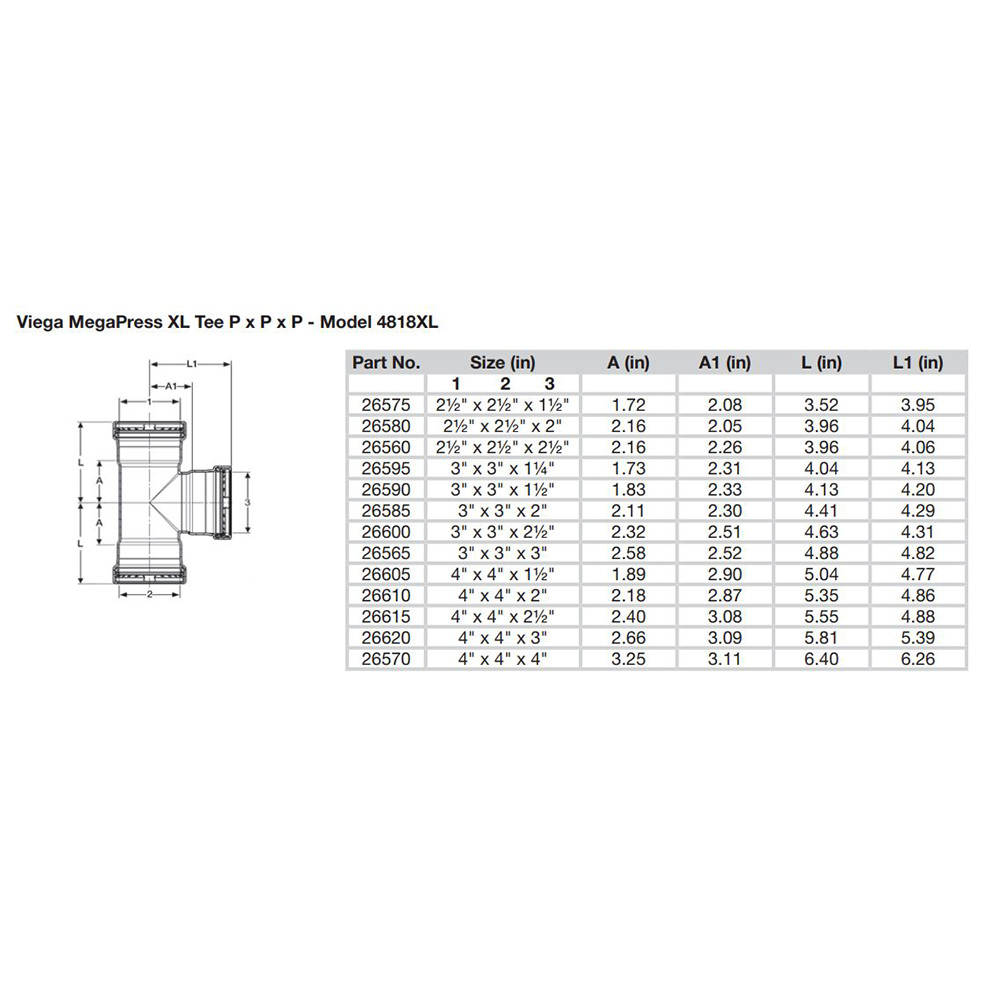 Viega MegaPress 4" Carbon Steel Tee w\/FKM - Triple Press Connection - Smart Connect Technology [26570]
