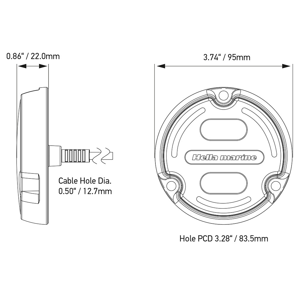 Hella Marine Apelo A2 Blue White Underwater Light - 3000 Lumens - Bronze Housing - White Lens w\/Edge Light [016147-101]