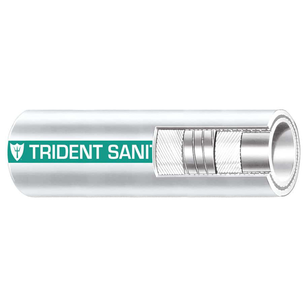 Trident Marine 1-1\/2" x 50 Coil Premium Marine Sanitation Hose - White w\/Green Stripe [102-1126]