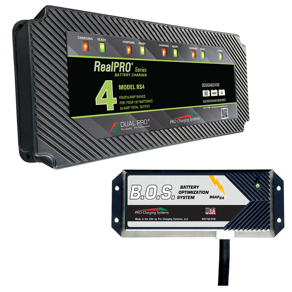 Dual Pro RS4 4 Bank Battery Charger w\/3 Bank B.O.S. [RS4\/BOS12V3]