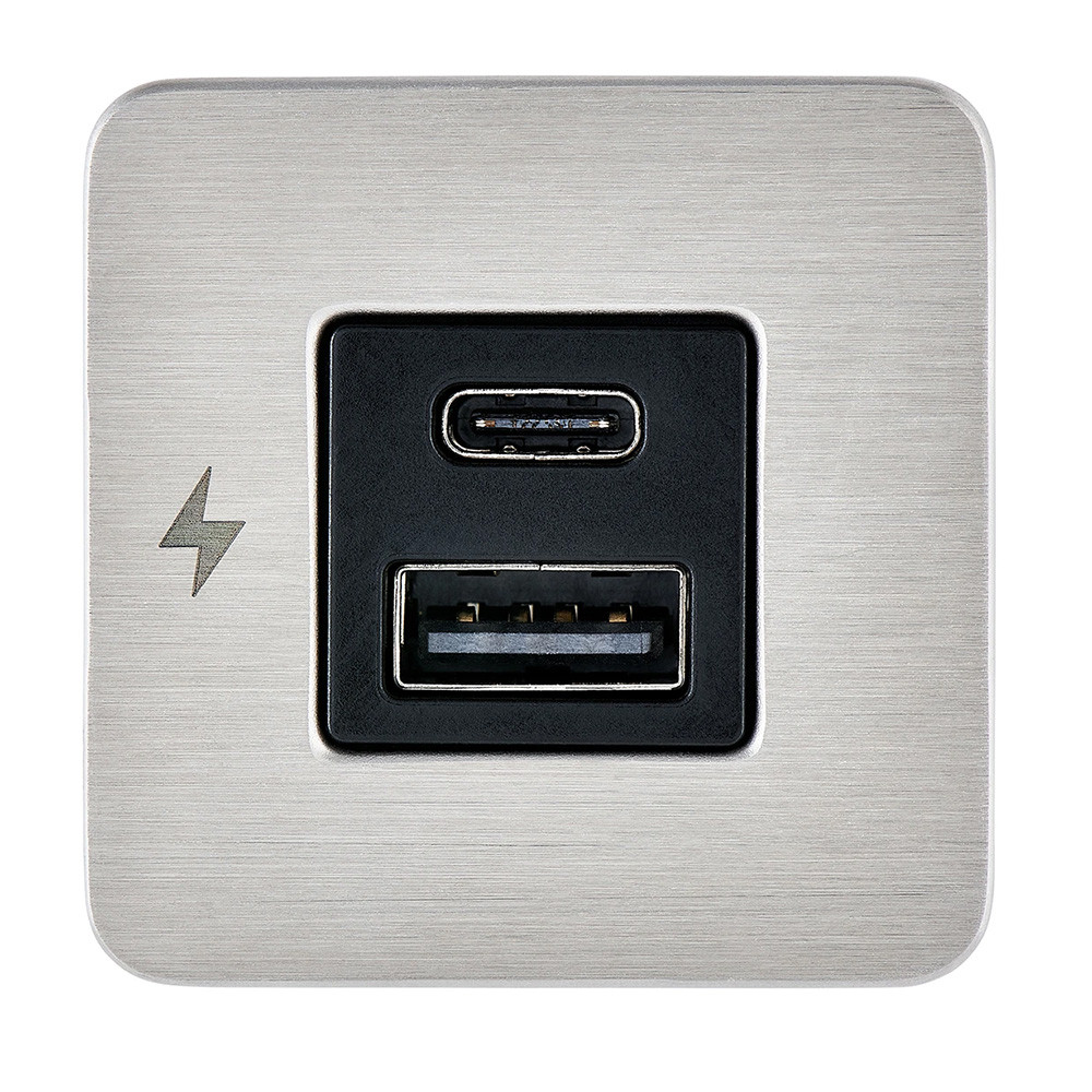 Scanstrut TILE USB-A\/USB-C Interior Charging Socket - 12\/24V - Stainless Steel Bezel [SC-TILE-11]
