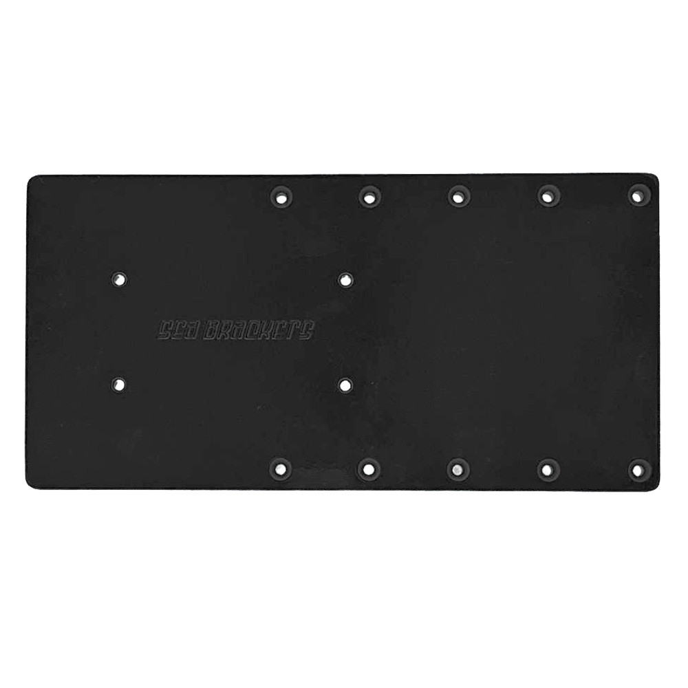 Sea Brackets 16" Straight Trolling Motor Plate f\/Garmin Kraken - Black [SEA2301-BLK]